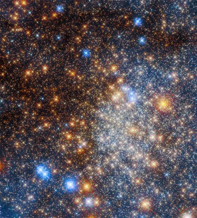 Hubble Telescope sees glittering the globular star cluster inside Milky Way.