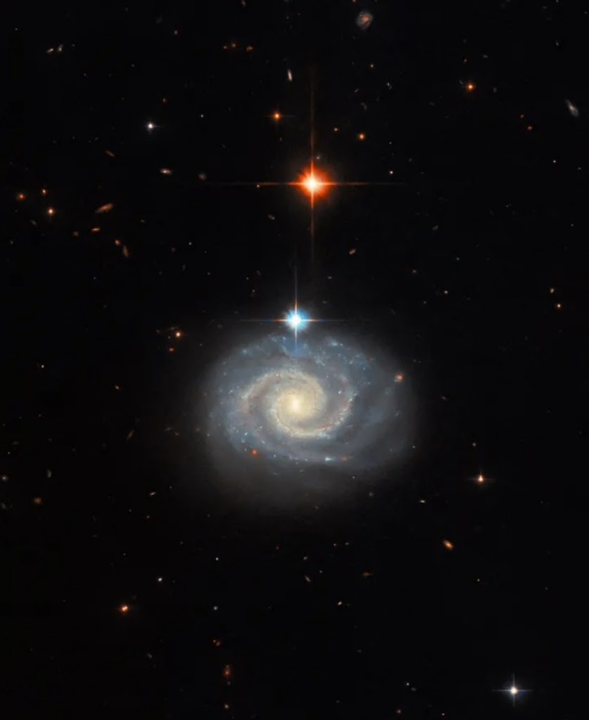 NASA’s Hubble Space Telescope reveals a spiral galaxy with ‘forbidden’ light.