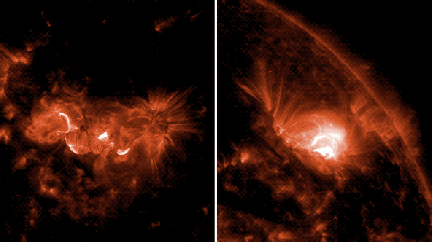 On May 7 and 8, the Sun emitted two strong solar flares.